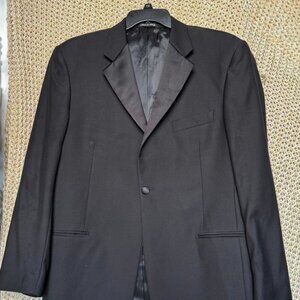 Italian Wool Blazer Zignone Super 100's Zanieri Made in Italy Black 42R